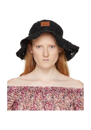 Isabel Marant Black Tulum Raffia Hat