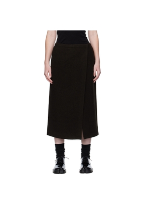 Rier Brown Wrap Midi Skirt