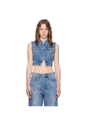 Alexander Wang Blue Shrunken Denim Vest