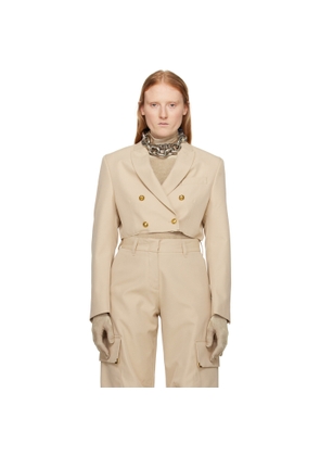 Palm Angels Beige Cropped Blazer