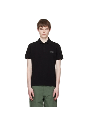 Moncler Black Logo Cotton Piquet Polo
