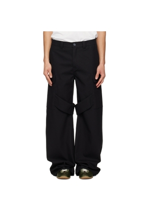 Courrèges Black Utility Chaps Cotton Trousers