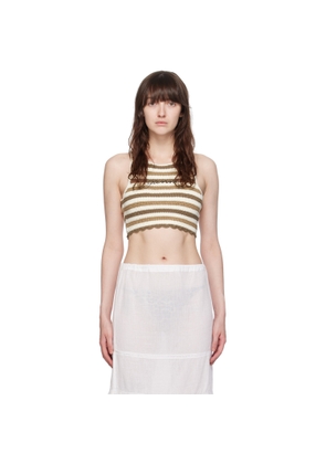 GANNI Brown & Off-White Racerback Tank Top