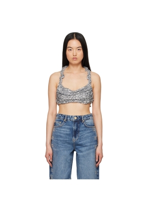 GANNI Silver 3D Sequins Camisole