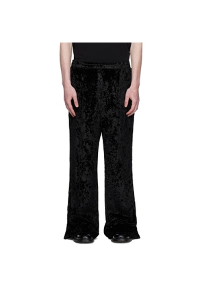 Toga Virilis Black Crush Velvet Trousers