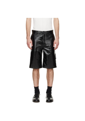 Courrèges Black Hammer Vinyl Shorts