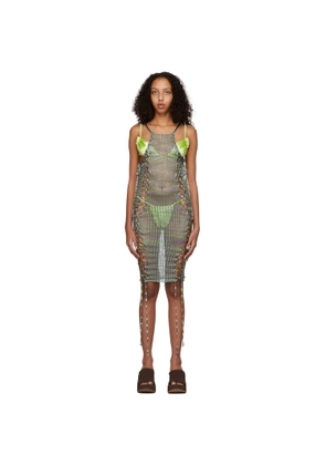 Isa Boulder SSENSE Exclusive Green & Purple Broken Vase Dress