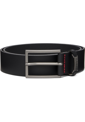Hugo Black Logo-Keeper Buffalo Leather Belt