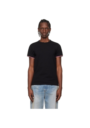 Moncler Black Tricolor-Trimmed Cotton T-shirt
