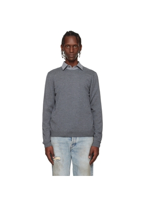 BOSS Gray Slim-Fit Merino-Wool Sweater