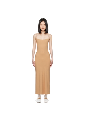 MM6 Maison Margiela Beige Scoop Neck Maxi Dress