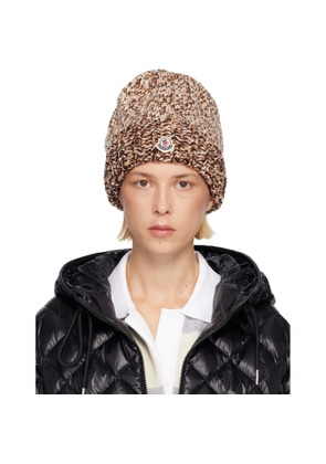 Moncler Brown Mouliné Wool Blend Beanie