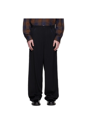Toga Virilis Black Viscose Twill Trousers
