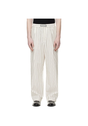 LGN Louis Gabriel Nouchi White Wide-Leg Striped Jogging Trousers