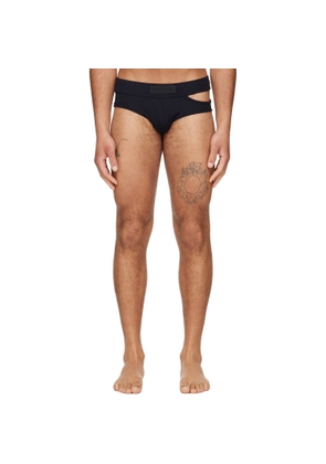 LGN Louis Gabriel Nouchi Black Asymmetrical Opening Briefs
