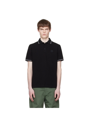 Moncler Black Logo Patch Cotton Polo