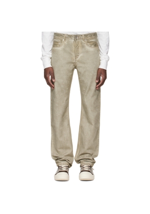 Rick Owens DRKSHDW Beige Temple Fog Cut Jeans
