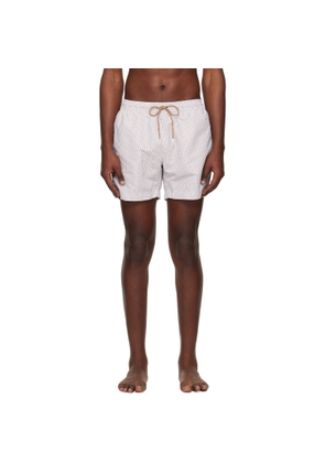 BOSS Off-White Micro-Print Swim Shorts