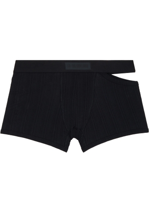 LGN Louis Gabriel Nouchi Black Asymmetrical Opening Cotton Boxer Briefs