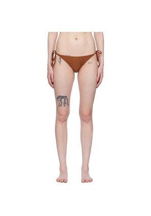 GANNI Brown String Bikini Bottoms