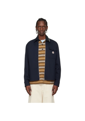Moncler Navy Cotton Blend Gabardine Shirt Jacket