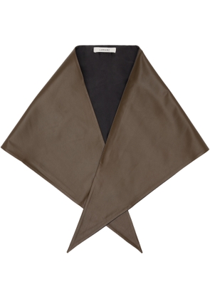 LEMAIRE Khaki Large Leather Triangle Scarf