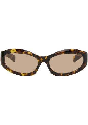 Miu Miu Eyewear Brown Shield Sunglasses