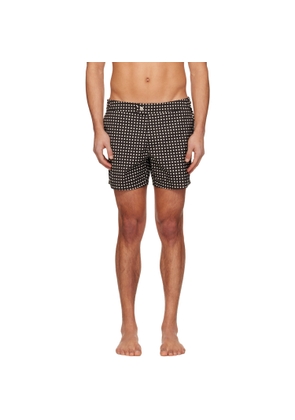 TOM FORD Black Mid Dot Print Nylon Swim Shorts