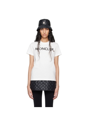 Moncler White Embroidered Logo T-Shirt
