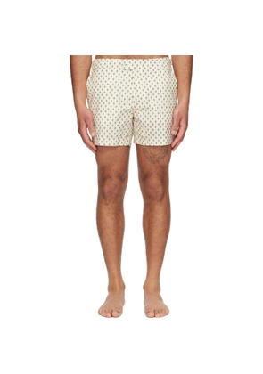 TOM FORD Off-White Paisley Print Nylon Swim Shorts