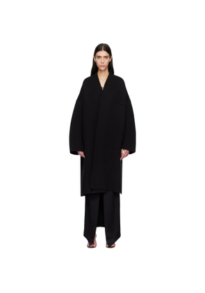 TOM FORD Black Sculptural Interlock Open Coat