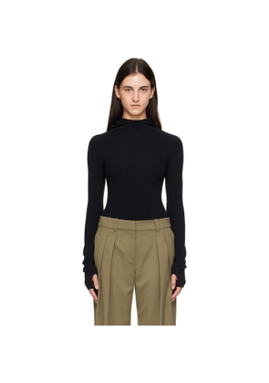 The Frankie Shop Black Danae Knit Hoodie