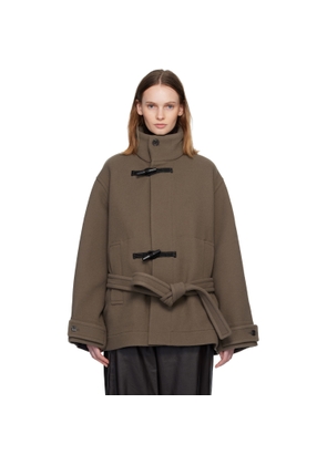 LEMAIRE Taupe Short Duffle Coat