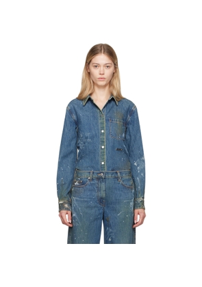 Helmut Lang Indigo Painted Denim Shirt