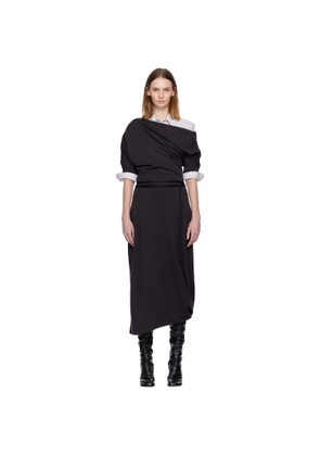 LEMAIRE Gray Twisted Hem Midi Dress