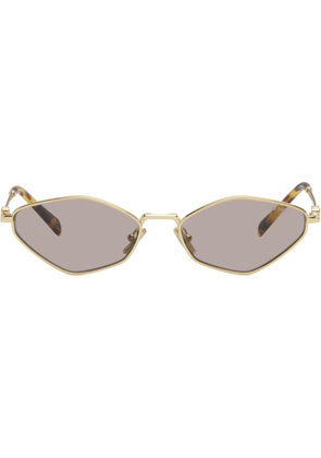 Miu Miu Eyewear Gold 'Miu Miu' Logo Sunglasses