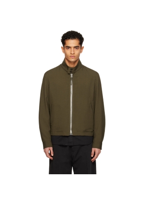 TOM FORD Khaki Wool Cashmere Silk Reps Harrington Jacket