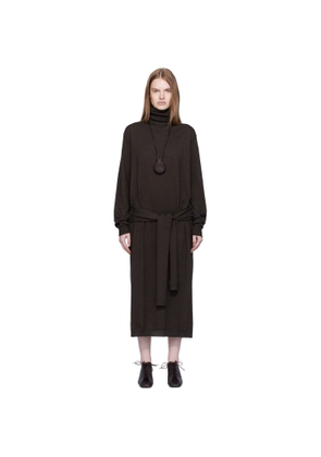 LEMAIRE Brown Trompe L'oeil Midi Dress