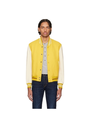 TOM FORD Yellow Double Face 3D Varsity Bomber Jacket