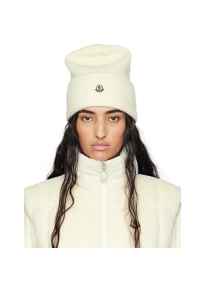 Moncler Off-White Wool Beanie