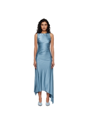 Victoria Beckham Blue Twist Midi Dress