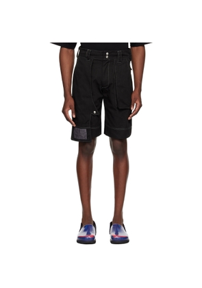 YAKU Black 7-Poc Denim Shorts