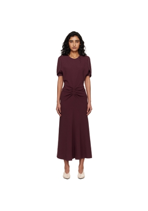 Victoria Beckham Burgundy Bela Midi Dress