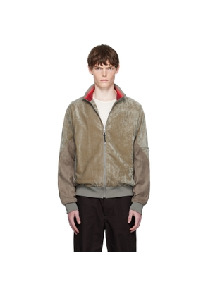 Toga Virilis Khaki Velvet Track Jacket