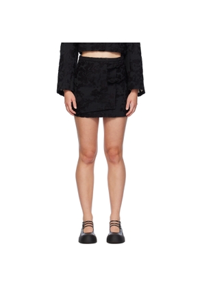 GANNI Black Layered Miniskirt