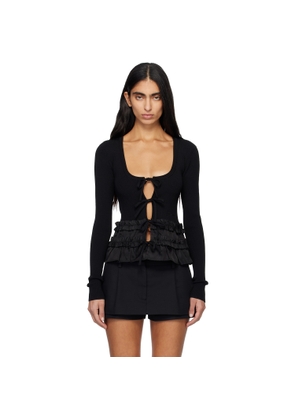 GANNI Black Melange Knit Cardigan