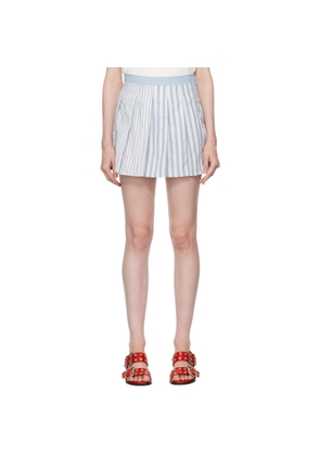 GANNI Blue & White Pleated Miniskirt