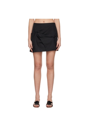 GANNI Black Nylon Miniskirt