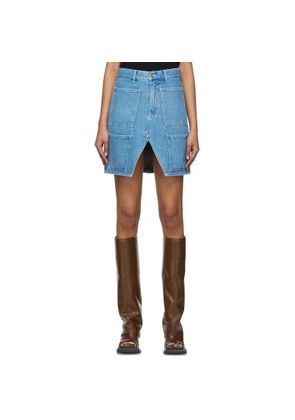 Lourdes Blue Cotton Miniskirt