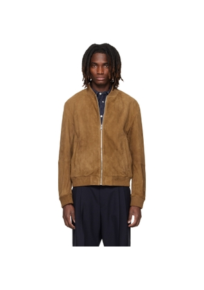 BOSS Brown Regular-Fit Suede Jacket
